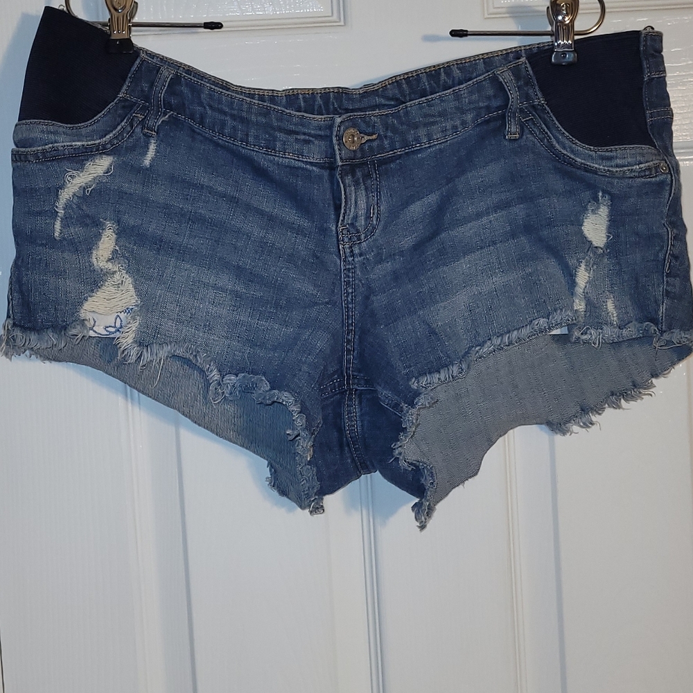 Indigo blue maternity/ stretch shorts